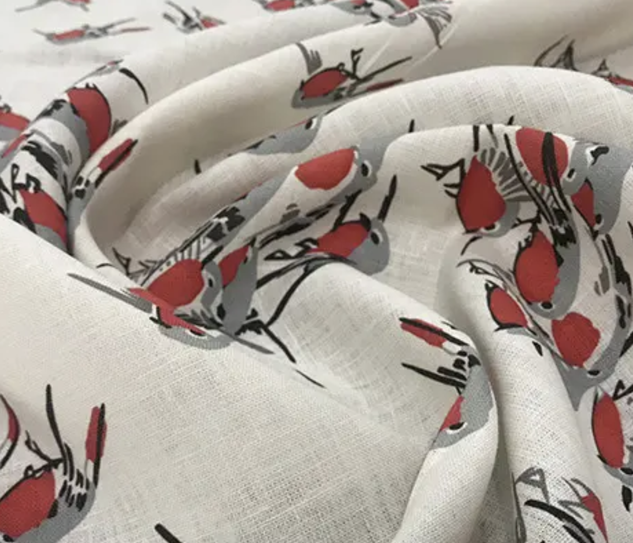 Ткань принтованная Linen Plus 100% лен 150 см 307/1 Белый