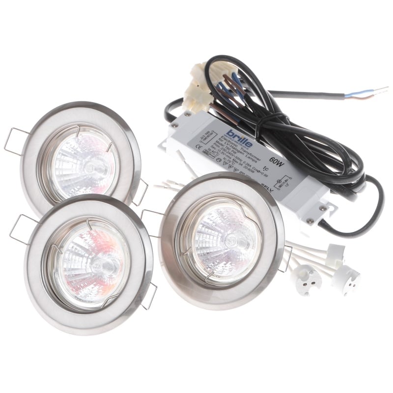 Набор светильников точечных Brille SET 3/HDL-S02 SN (82) 3x20W W/T (163444)