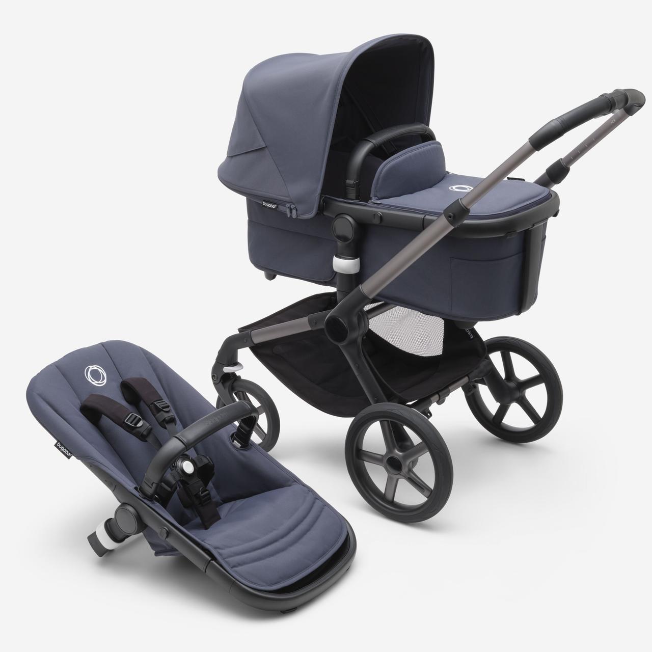 Коляска 2в1 Bugaboo FOX5 GRAPHITE/STORMY BLUE Сірий/Синій (100051001)