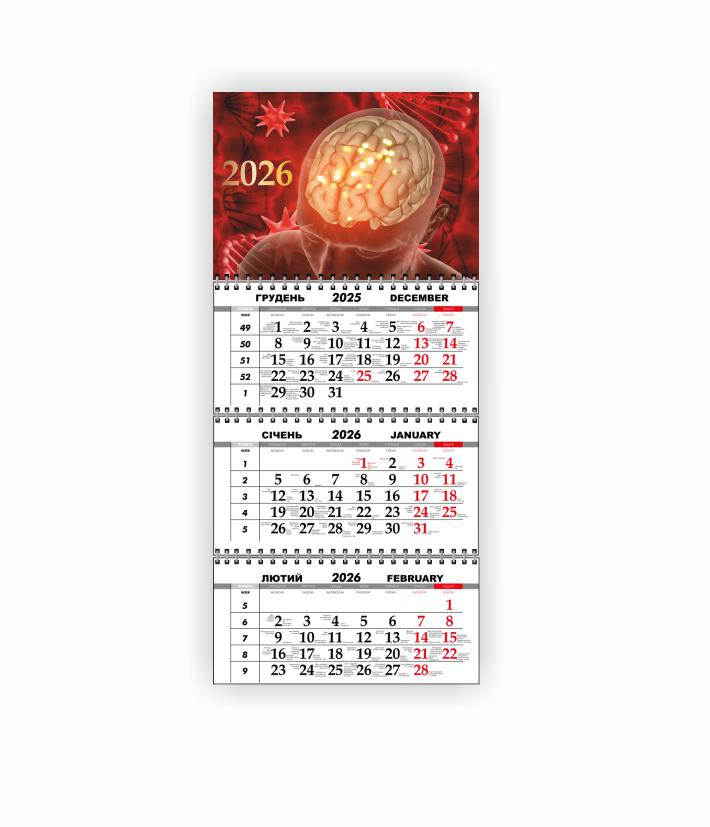 Календар настінний квартальний Vivay Медичний на 2026 рік (31064191) Календар настінний квартальний Vivay Медичний на 2026 рік (31064191)