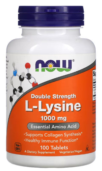Аминокислота Л-лизин NOW Foods L-Lysine 1000 мг 100 таблеток
