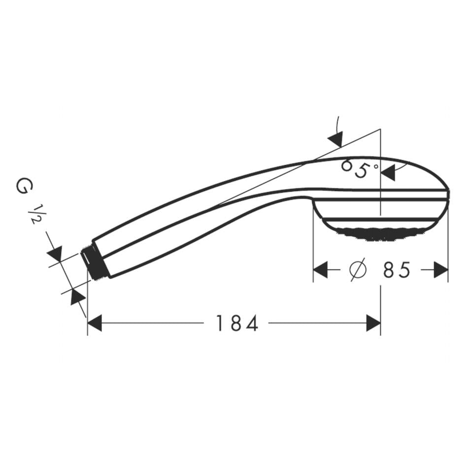 Душевая лейка Hansgrohe CROMETTA 85 28585000 однорежимная 85 мм Хром (111713) - фото 2