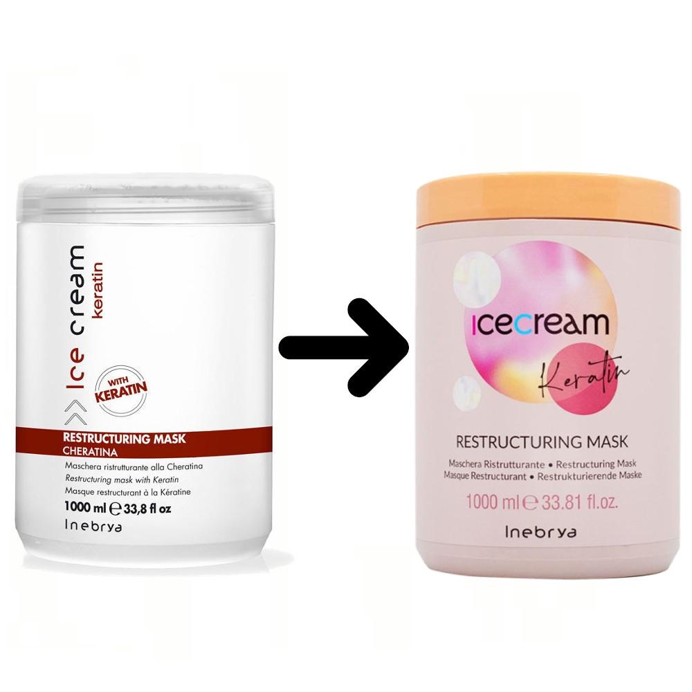 Восстанавливающая маска с кератином Inebrya Ice Cream Keratin Restructuring Mask 1000 мл (1168812809) - фото 2
