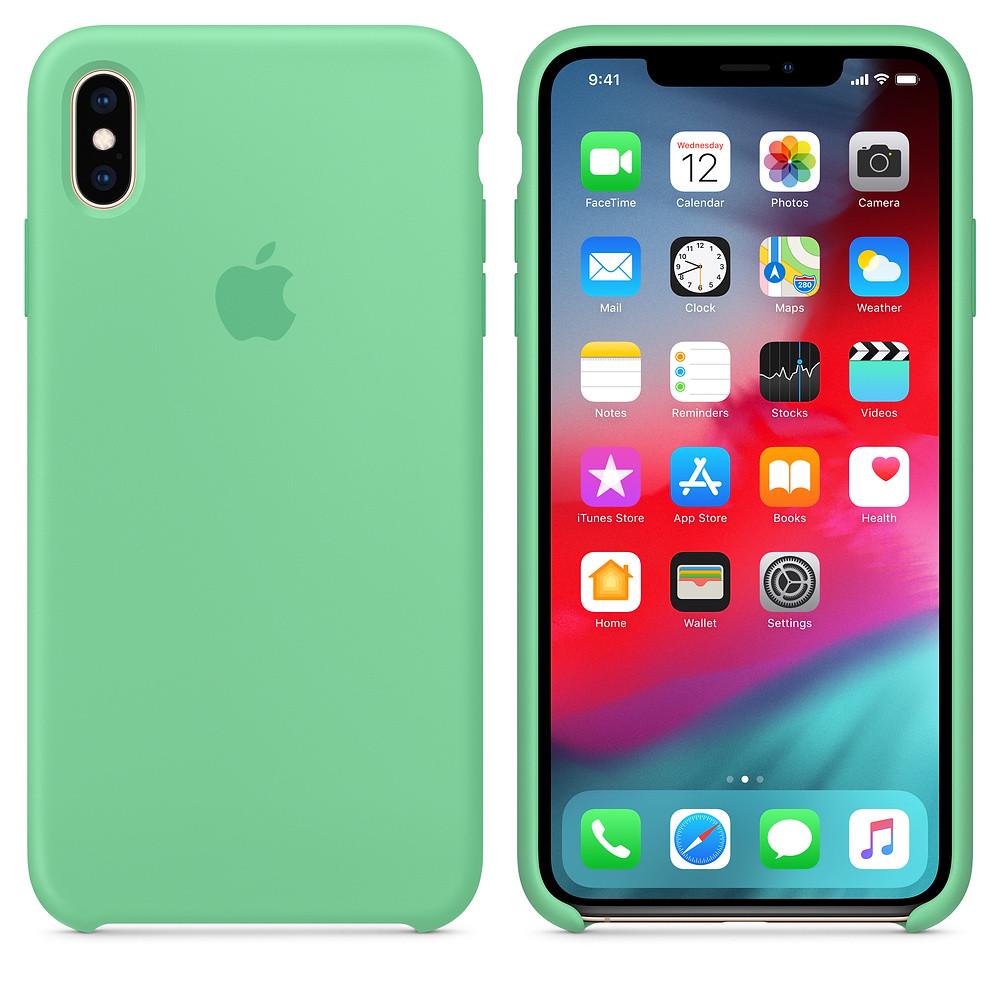 Чехол-накладка Apple Silicone Case for iPhone Xs, Spearmint (HC) - фото 4