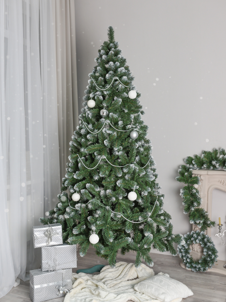 Штучна ялинка пухнаста зі снігом YaLINKA SK15 з вогнетривкого матеріалу 150 см Зелений (90887652) - фото 8