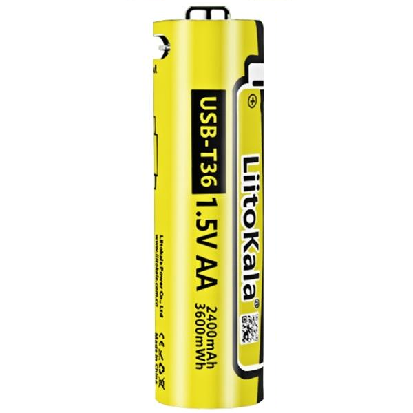Аккумулятор LiitoKala AA 2400 mAh 1,5V Li-Ion порт зарядки Type-C (USB-T36 1,5V AA)
