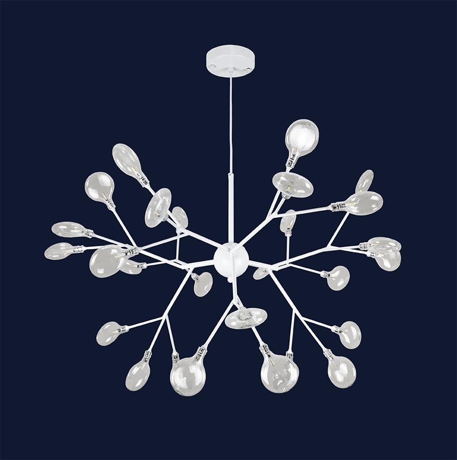 Люстра Levistella 918LP262-27 WH+CL с 27 плафонами лепестками Белый (2488975279) - фото 1 Люстра Levistella 918LP262-27 WH+CL с 27 плафонами лепестками Белый (2488975279) - фото 1