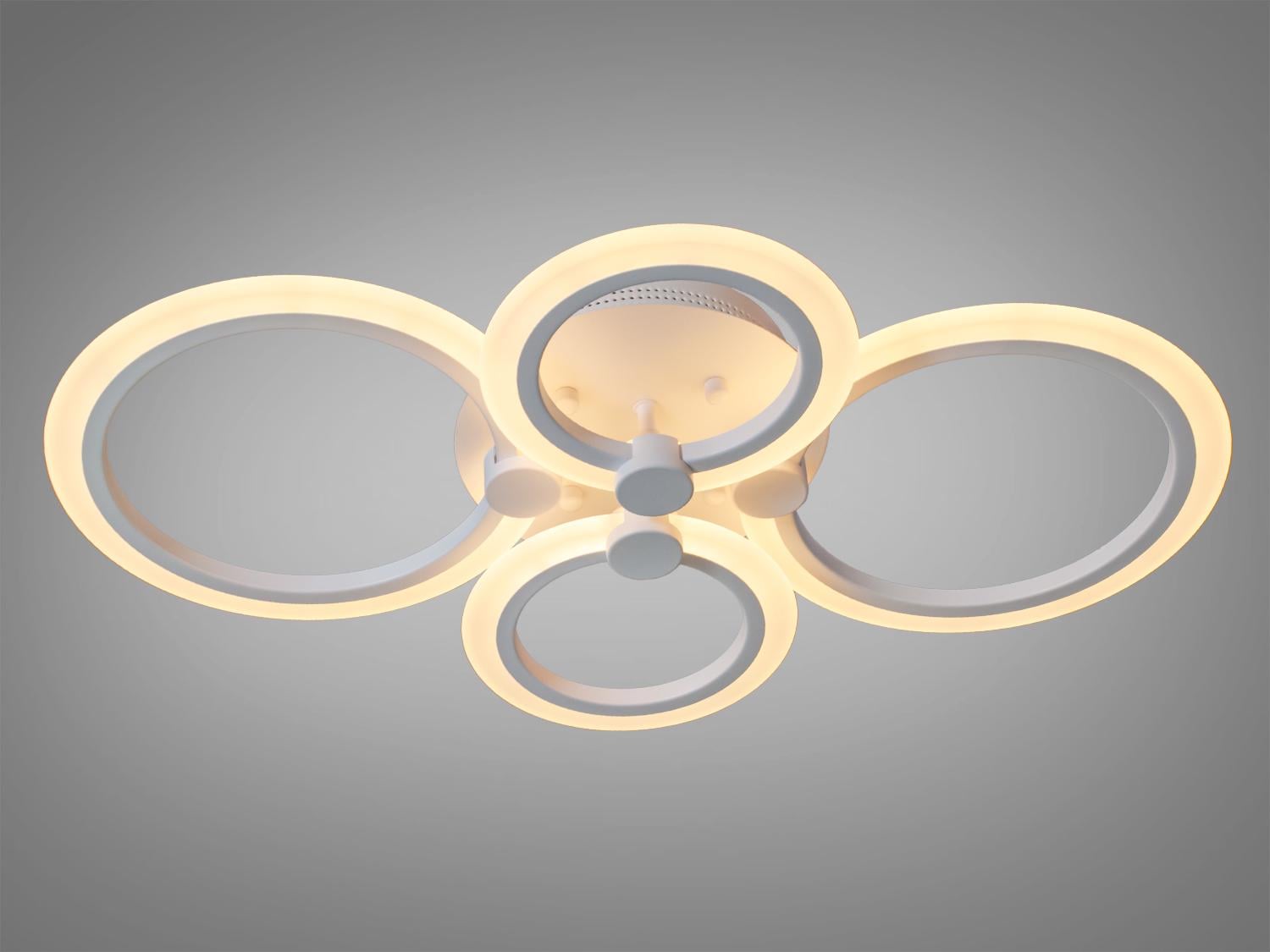 Люстра светодиодная Diasha 4 кольца 55Вт/димер/пульт Белый (A8022/4WH) Люстра светодиодная Diasha 4 кольца 55Вт/димер/пульт Белый (A8022/4WH)