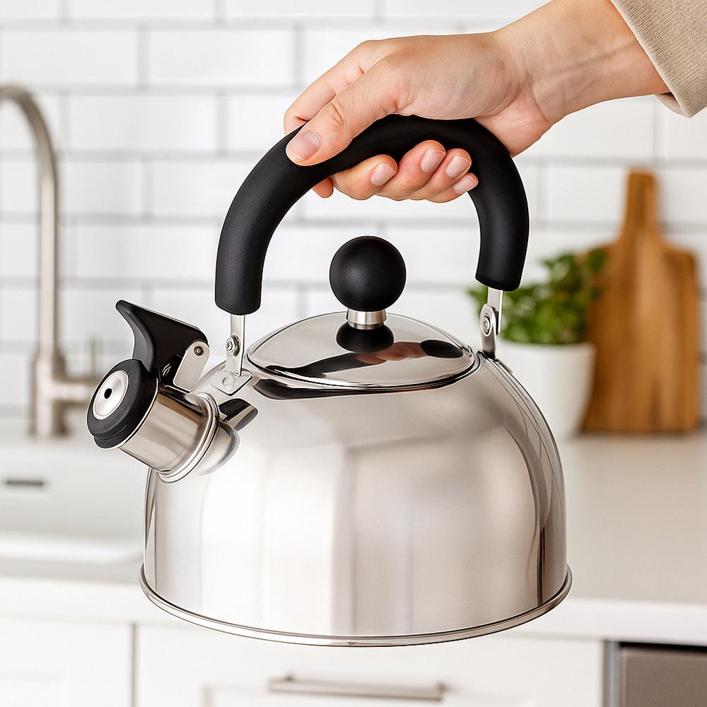 Чайник для плиты со свистком UniSteel нержавеющая сталь одинарное дно 1,6 л (03-MH-1761) - фото 2 Чайник для плиты со свистком UniSteel нержавеющая сталь одинарное дно 1,6 л (03-MH-1761) - фото 2