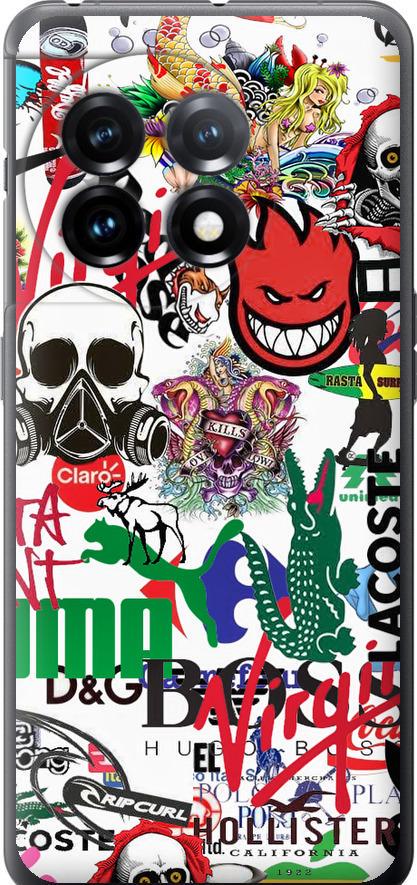 Чехол на OnePlus 11 Many different logos (4022u-2940-42517)