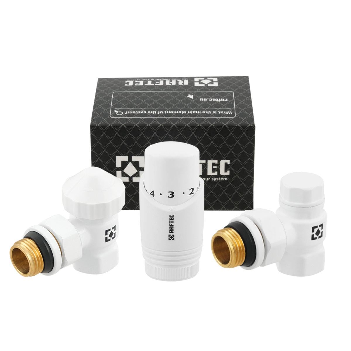 Комплект для подключения радиатора Raftec WHITE 1/2" угловой DKTU11-W (SW-98655)