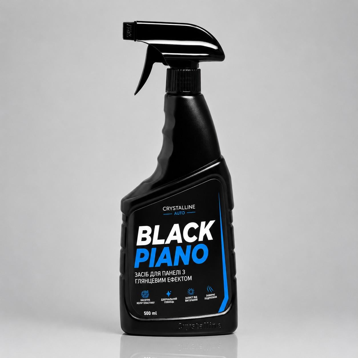Полироль для торпедо и пластика авто BLACK PIANO глянцевый блеск и восстановление цвета 500 мл