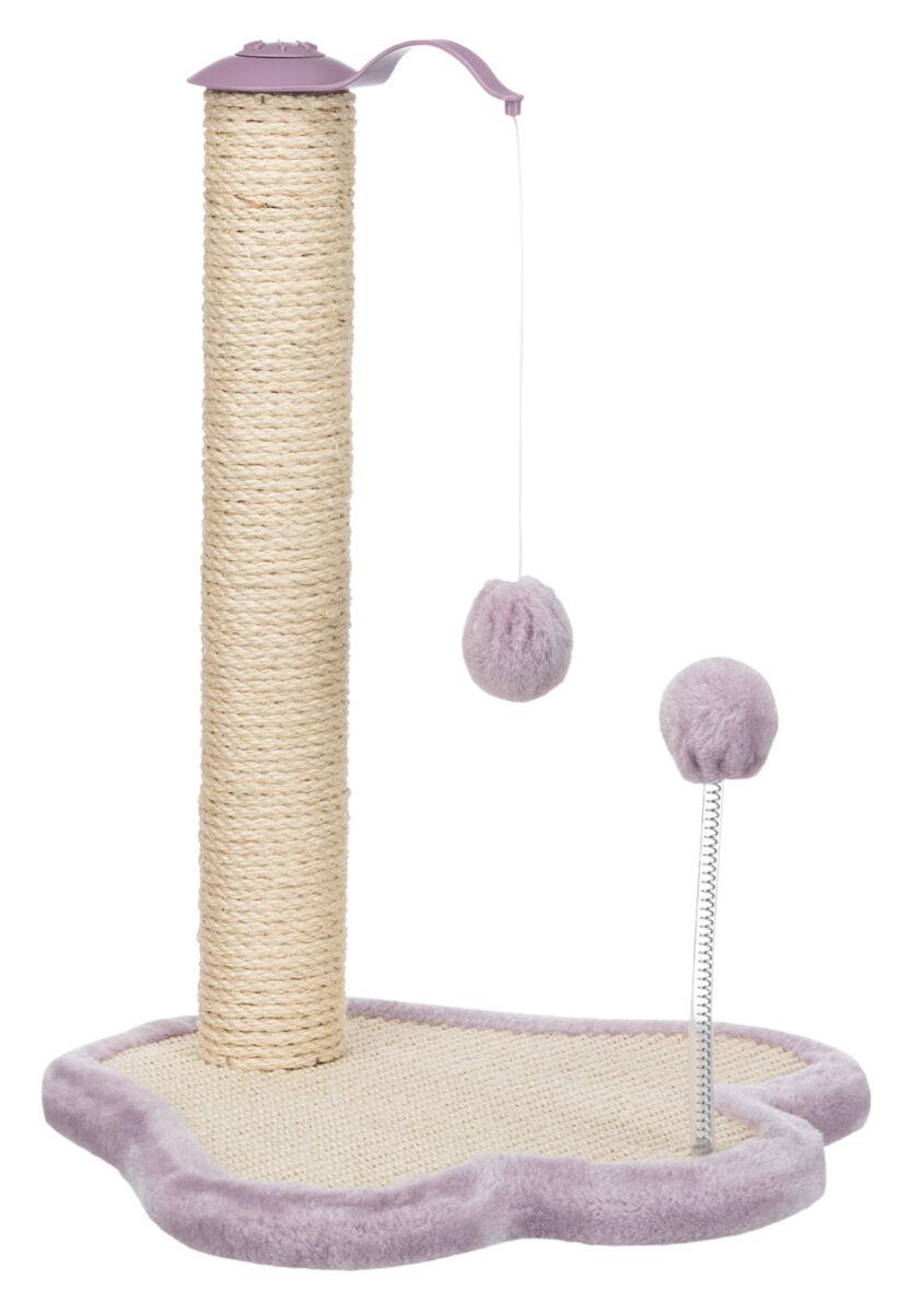 Когтеточка для кошенят Trixie Junior Стовпчик-лапа з іграшками 40x38x50 см Світло-бузковий/Натуральний (42931)