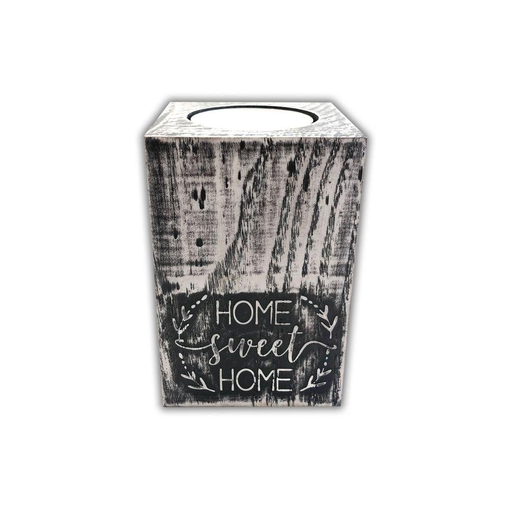 Підсвічник дерев'яний Home sweet home Листок збоку (хрп0006сва)