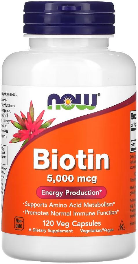 Биотин NOW Foods Biotin 5000 mcg 120 капсул