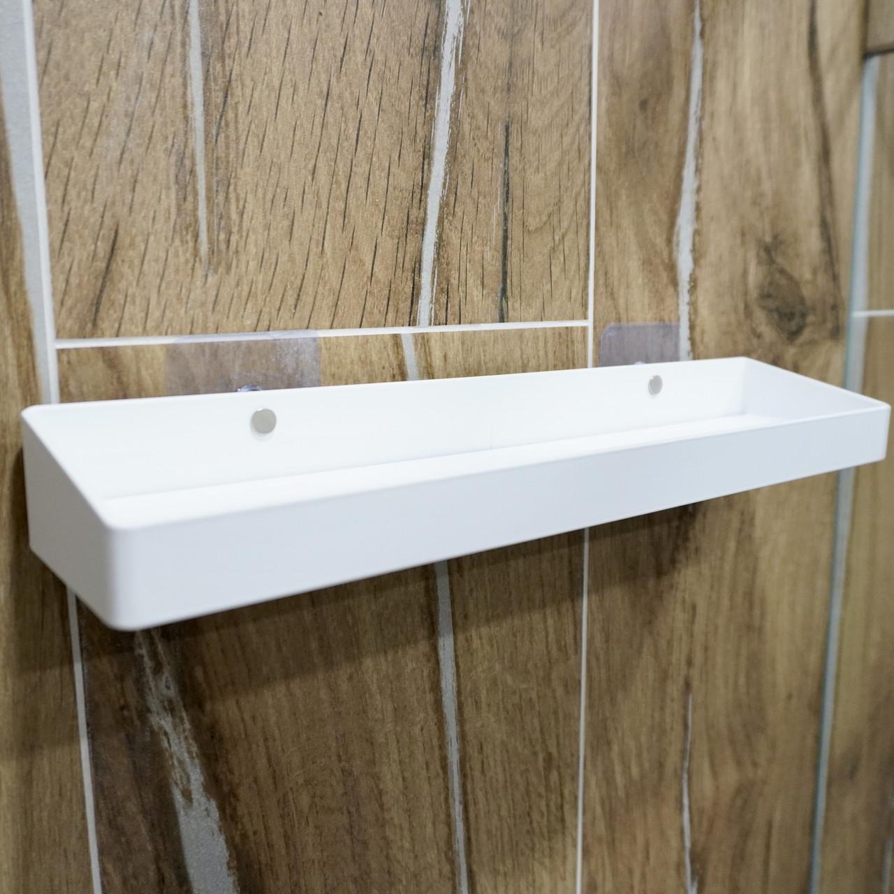 Полка в ванную/душ с низким бортиком алюминиевая 450 мм Белый (PLKAL03S51N025WHT) - фото 2