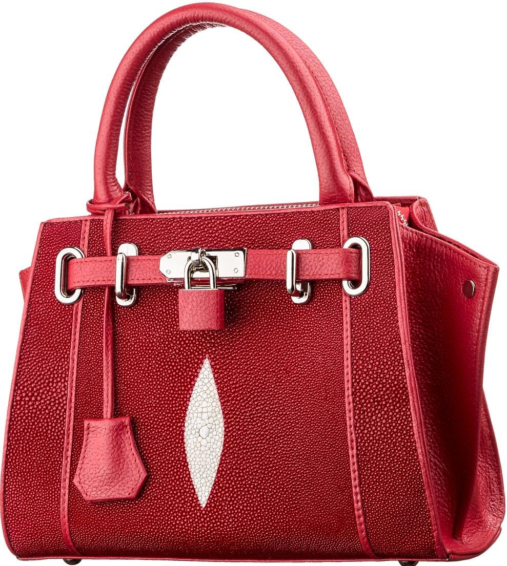 Сумка Stingray leather 18222 из натуральной кожи морского ската Красный
