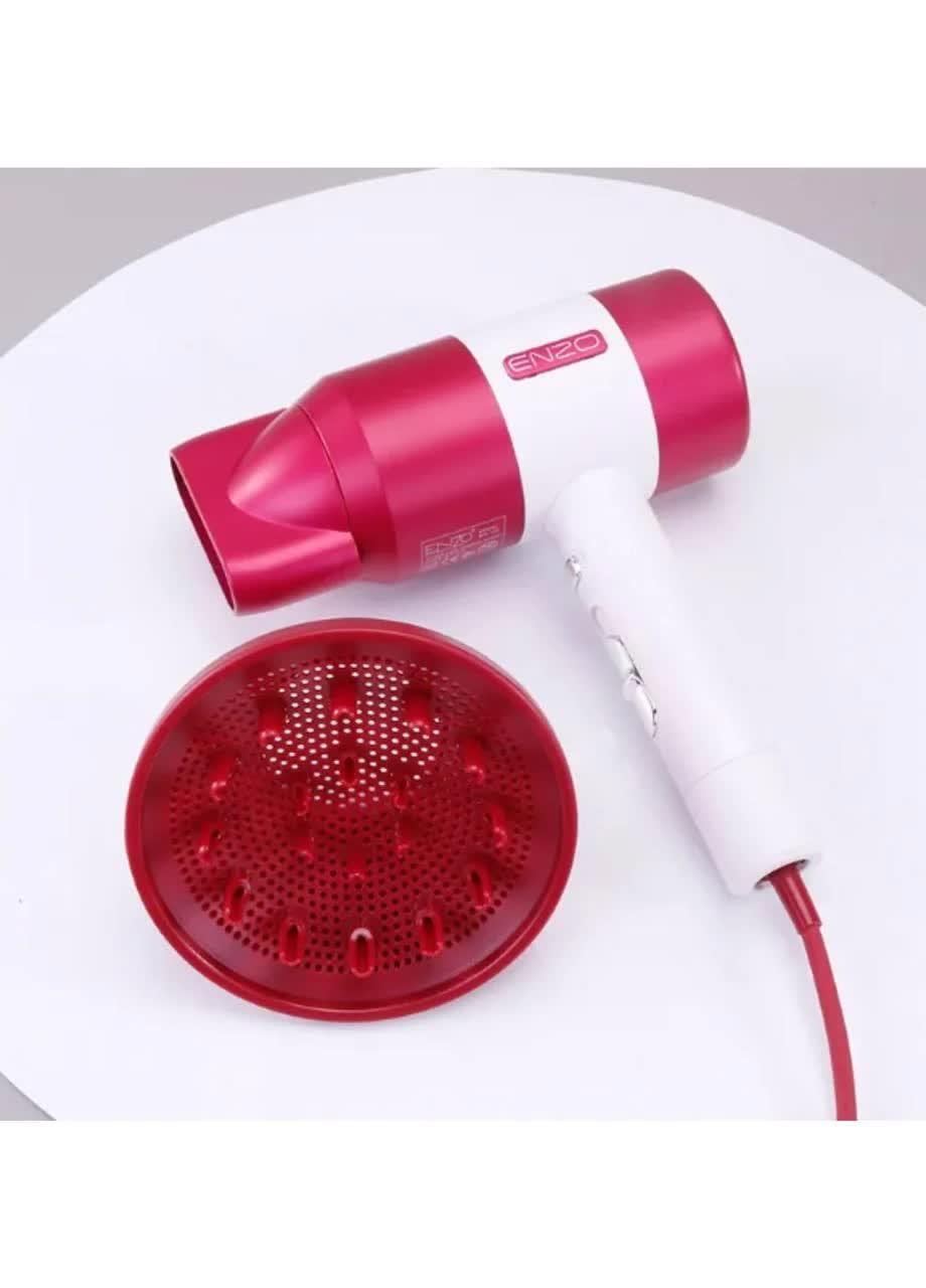 Фен для сушіння волосся Enzo EN-139 з плойками та щіткою Рожевий (28426732) - фото 3 Фен для сушіння волосся Enzo EN-139 з плойками та щіткою Рожевий (28426732) - фото 3
