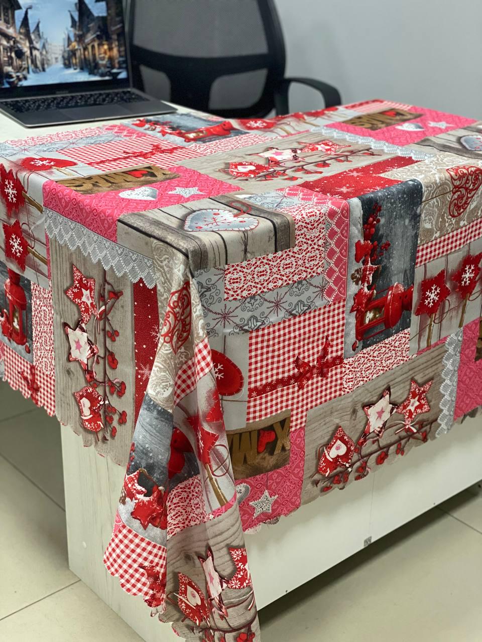 Скатерть новогодняя Звезды и сердце 145x220 см (58-67-нр_ск_зі_се_145x220) Скатерть новогодняя Звезды и сердце 145x220 см (58-67-нр_ск_зі_се_145x220)
