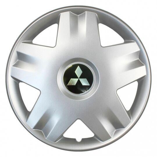 Автомобільні ковпаки SKS 213 R14 з логотипом Mitsubishi 4 шт. Сріблястий