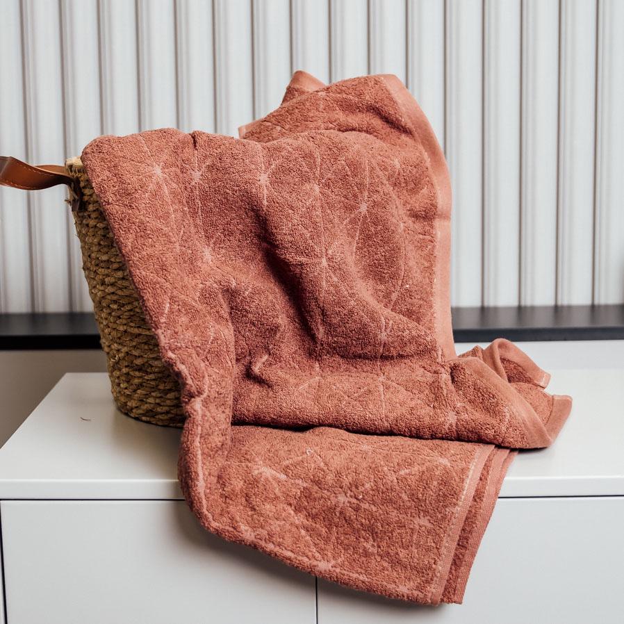 Полотенце сауна Однотонные ромбики 160х90 см Кирпичный (10150)