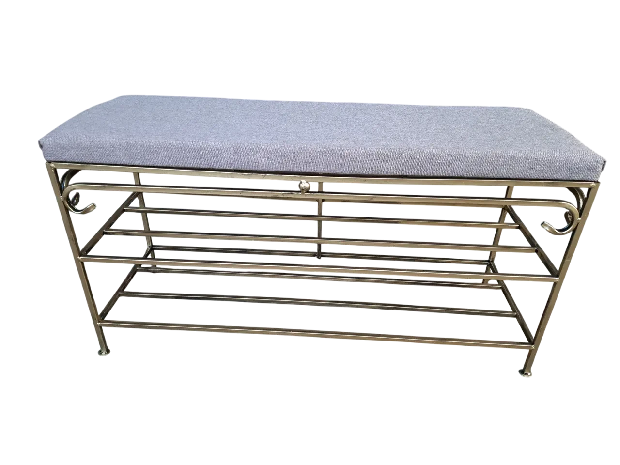 Банкетка для обуви Домик с 2 полочками без спинки 90 см