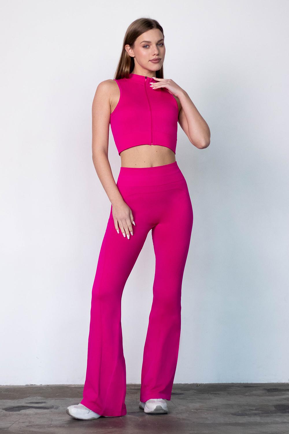 Легінси жіночі кльош Giulia Flexing leggins Sculpt Flare YZ168 з push-up M Violet-baton rouge
