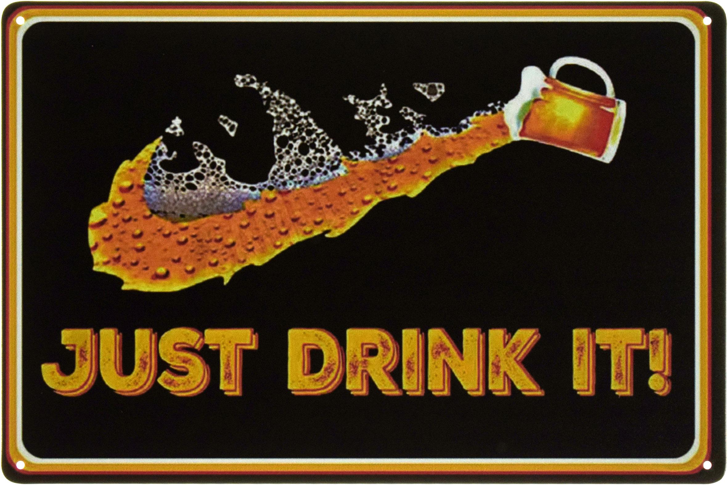Металлическая табличка Просто выпей это!/Just Drink It! 20x30 см Металлическая табличка Просто выпей это!/Just Drink It! 20x30 см