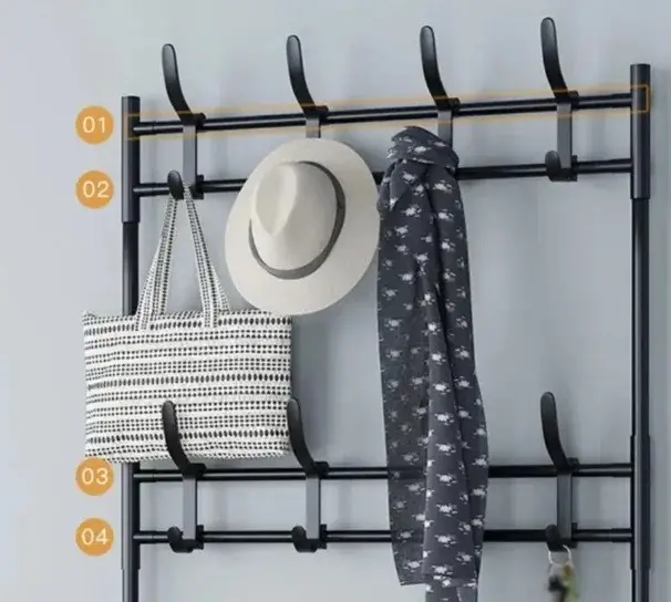 Вішалка підлогова New simple floor clothes rack size з полицями та гачками (21227199) - фото 4