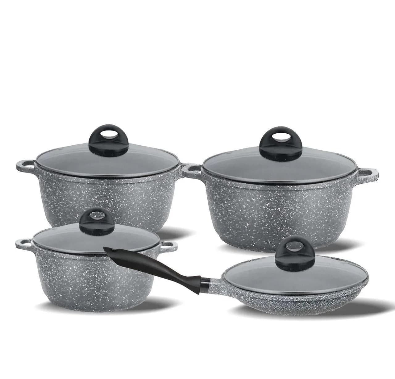 Набір каструль Benson BN-325 з антипригарним мармуровим покриттям 8 пр.