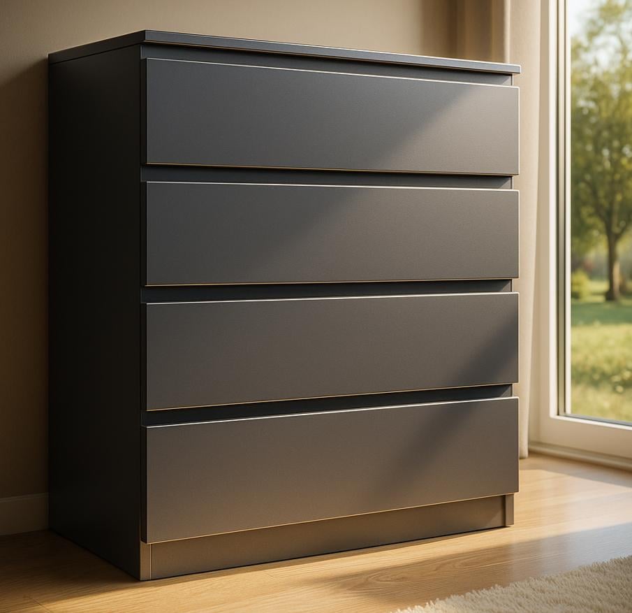 Комод с ящиками для спальни Майстер Форм 201761 Брайт 900х376х950 мм Антрацитовый (7955) Комод с ящиками для спальни Майстер Форм 201761 Брайт 900х376х950 мм Антрацитовый (7955)