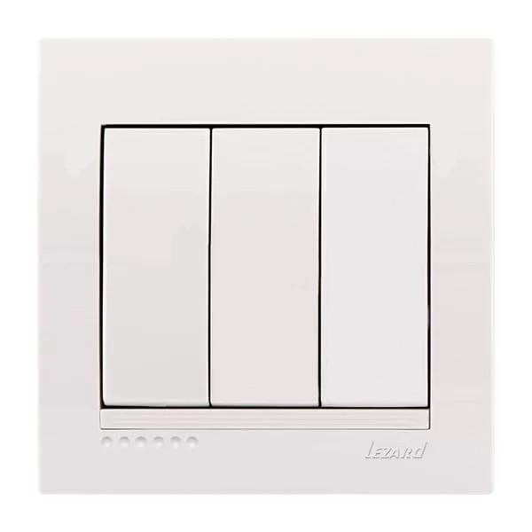 Выключатель трехклавишный Lezard Deriy Белый (00000012223)