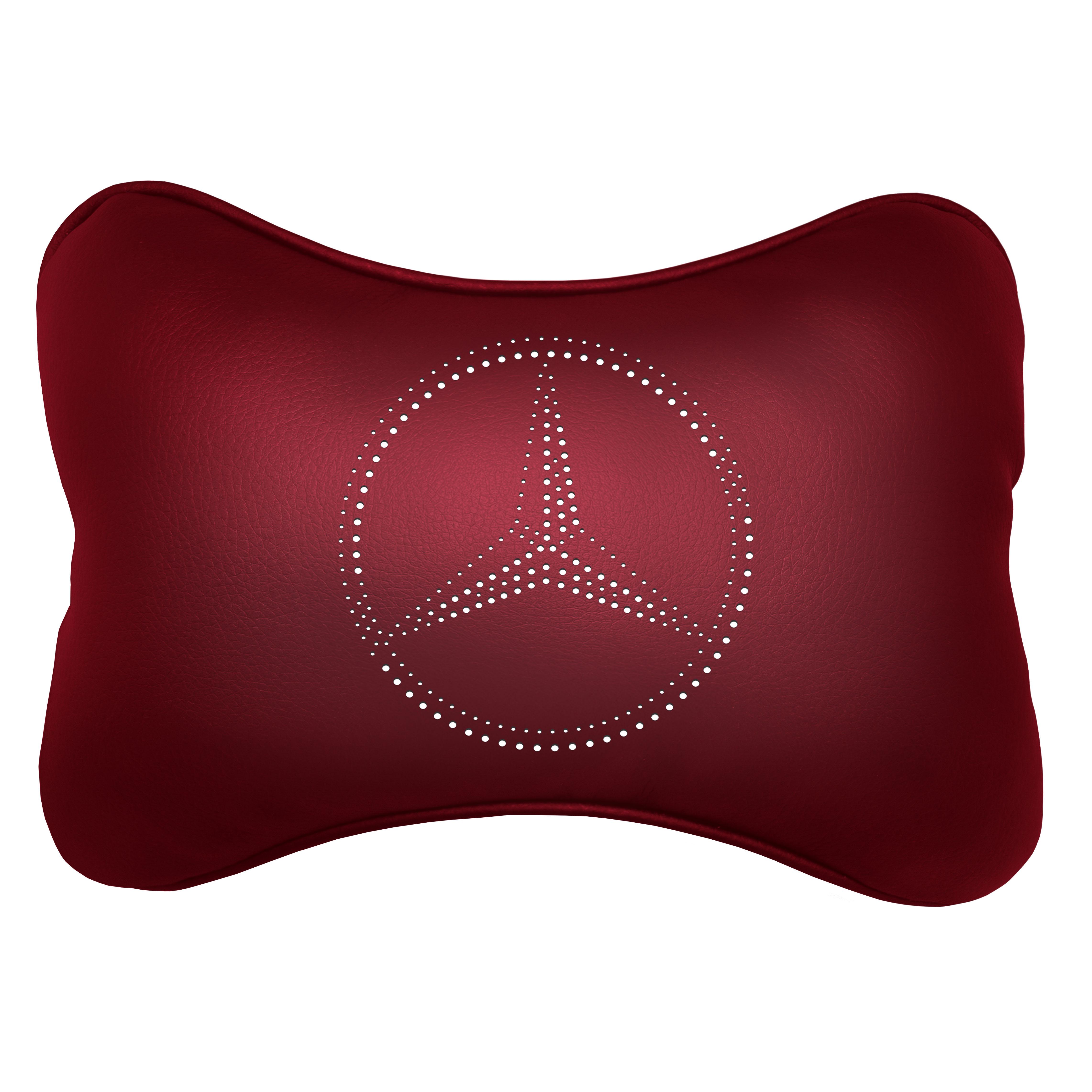 Подушка автомобильная Avtolife Mercedes-Benz для шеи из экокожи Бордовый (AVT-LBU-04) - фото 1 Подушка автомобильная Avtolife Mercedes-Benz для шеи из экокожи Бордовый (AVT-LBU-04) - фото 1