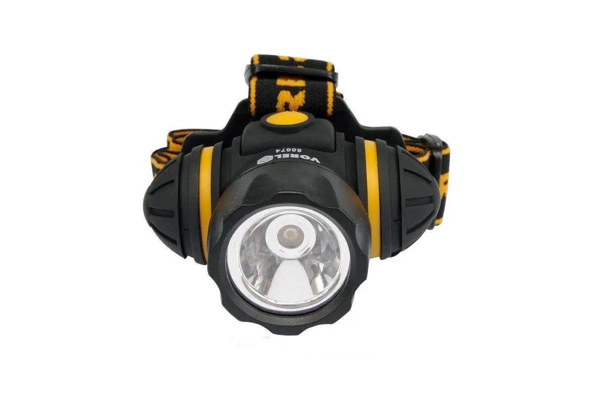 Фонарь налобный Vorel ударопрочный 3 функции 3 батарейки ААА 1 LED/1 W (88674)