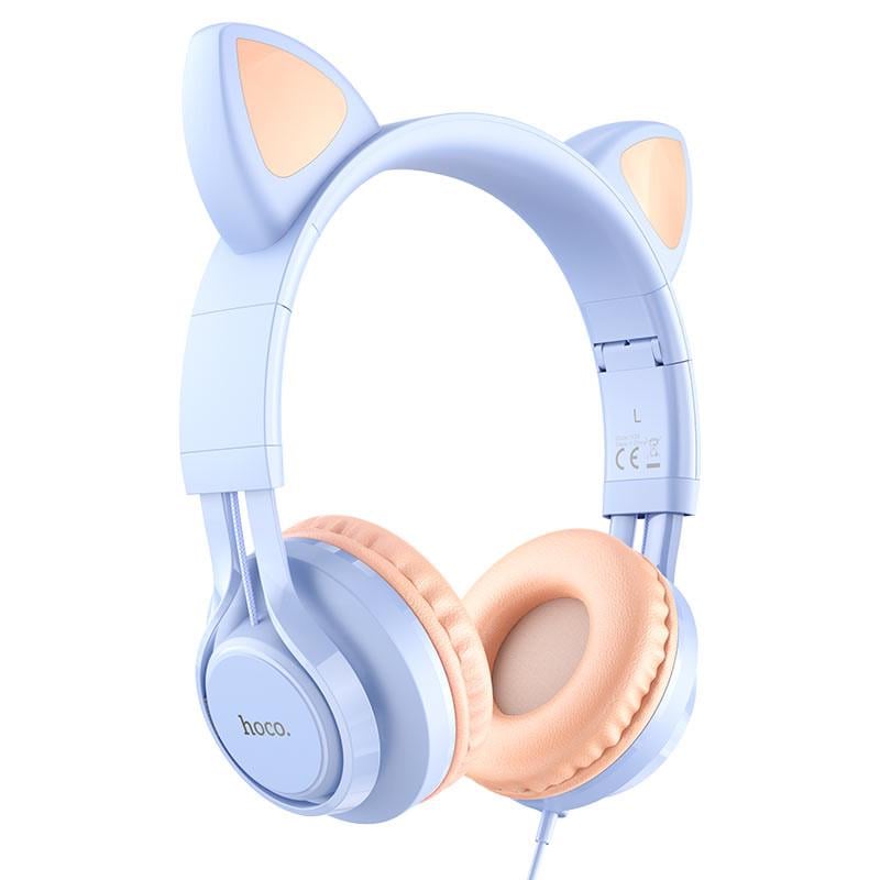 Наушники проводные накладные Hoco W36 Cat ear 1,2 м Dream Blue (00000057167_1)