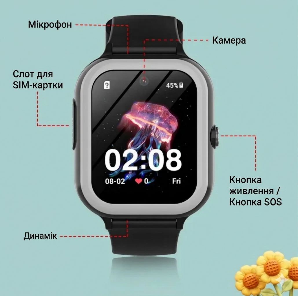 Смарт-часы для детей Wonlex KT31 Amoled 8GB с GPS Black — фото 6