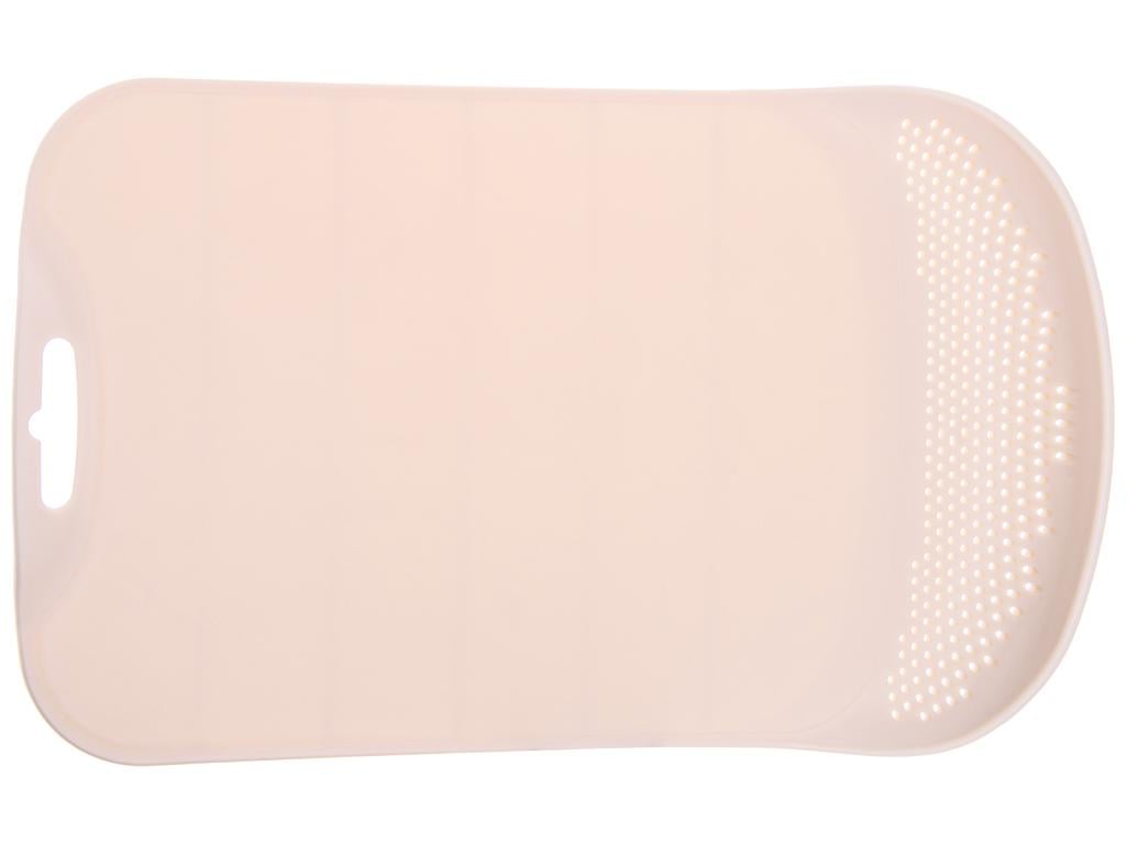 Доска разделочная пластиковая со сливом 38,2х24,2 см Розовый (MMS-R28934)