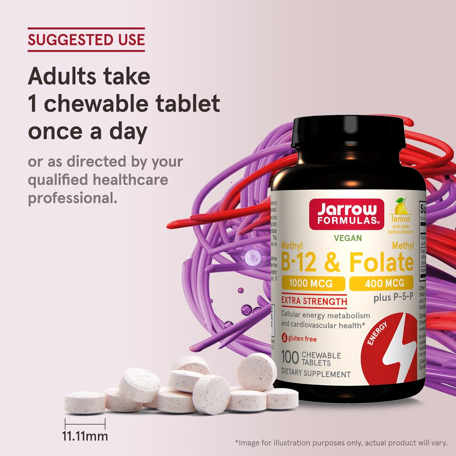 Добавка Jarrow Formulas метил В12 та метилфолат лимон 100 таблеток - фото 2 Добавка Jarrow Formulas метил В12 та метилфолат лимон 100 таблеток - фото 2