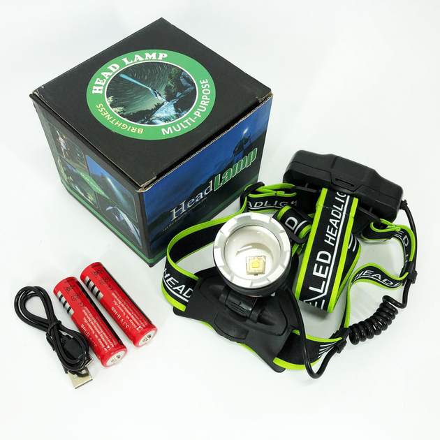 Ліхтар налобний PLD-A12-TG 2x18650 з USB зарядкою (ML-05145) - фото 2 Ліхтар налобний PLD-A12-TG 2x18650 з USB зарядкою (ML-05145) - фото 2