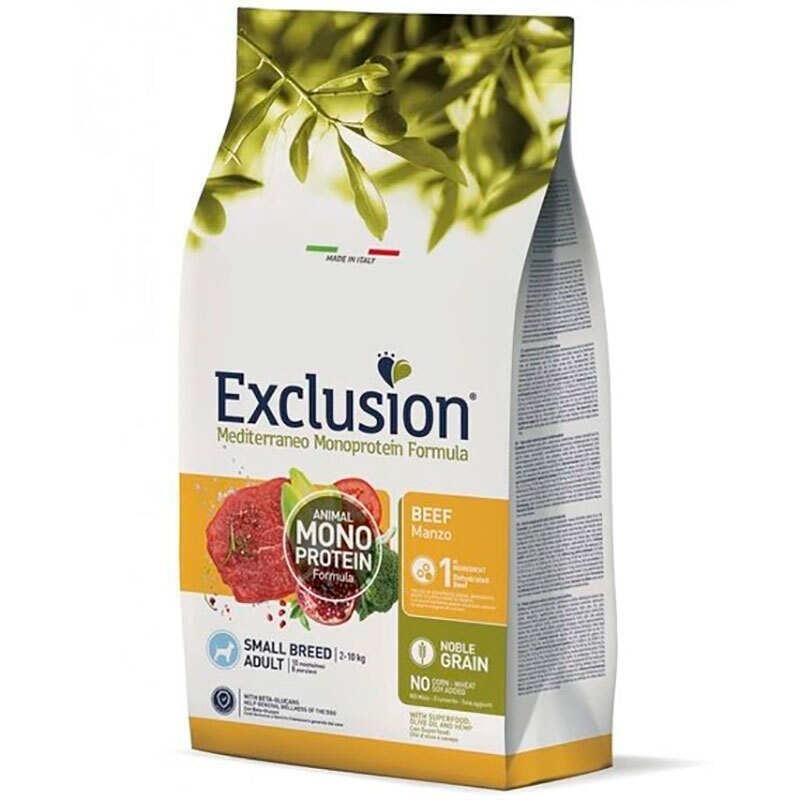 Сухой монопротеиновый корм для взрослых собак мелких пород Exclusion Beef Small Breed с говядиной 500 г