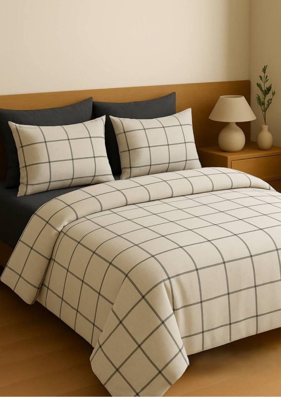 Постельное белье Viluta Wash 01 геометрия вареный хлопок двуспальный (30614)