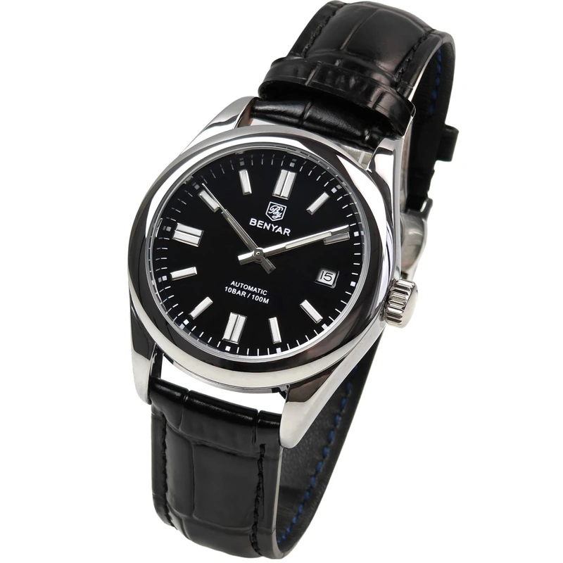 Годинник чоловічий механічний Benyar Automatic Leather Deluxe 2 ремінці (20157)