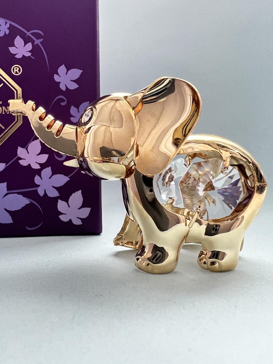 Фигурка со стразами Crystocraft Swarovski Слоник 7х5х4 см 1602290 (31466481)