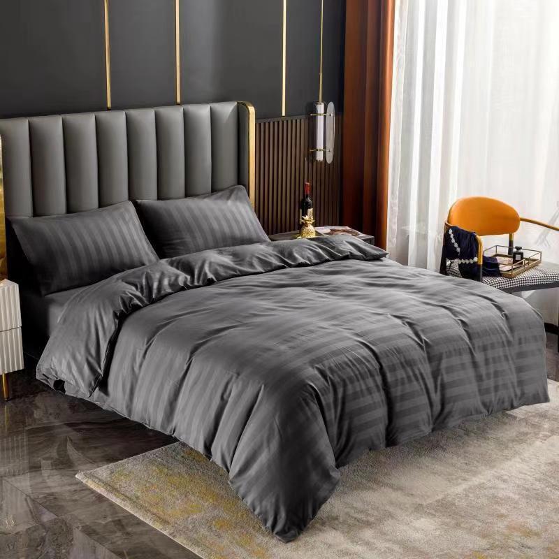 Комплект постельного белья Cotton home Colorful Home полуторный Страйп-сатин ХТ-15-24 Графитовый (DR010233)