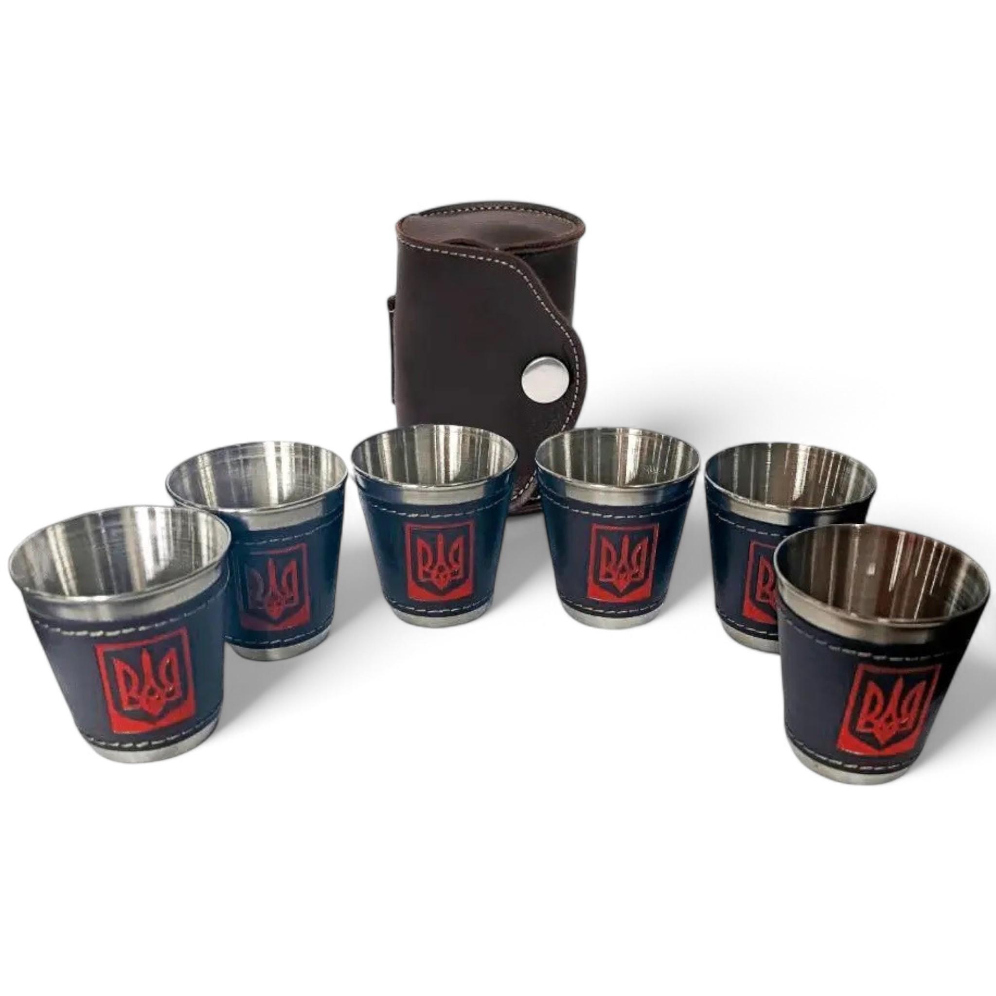 Набор производных стопок Украина из нержавеющей стали в чехле 6 шт. по 75 мл (S_JB01UA)