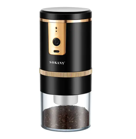 Кавомолка електрична Sokany SK-04026 13 Вт 250 мл Чорний/Золотий