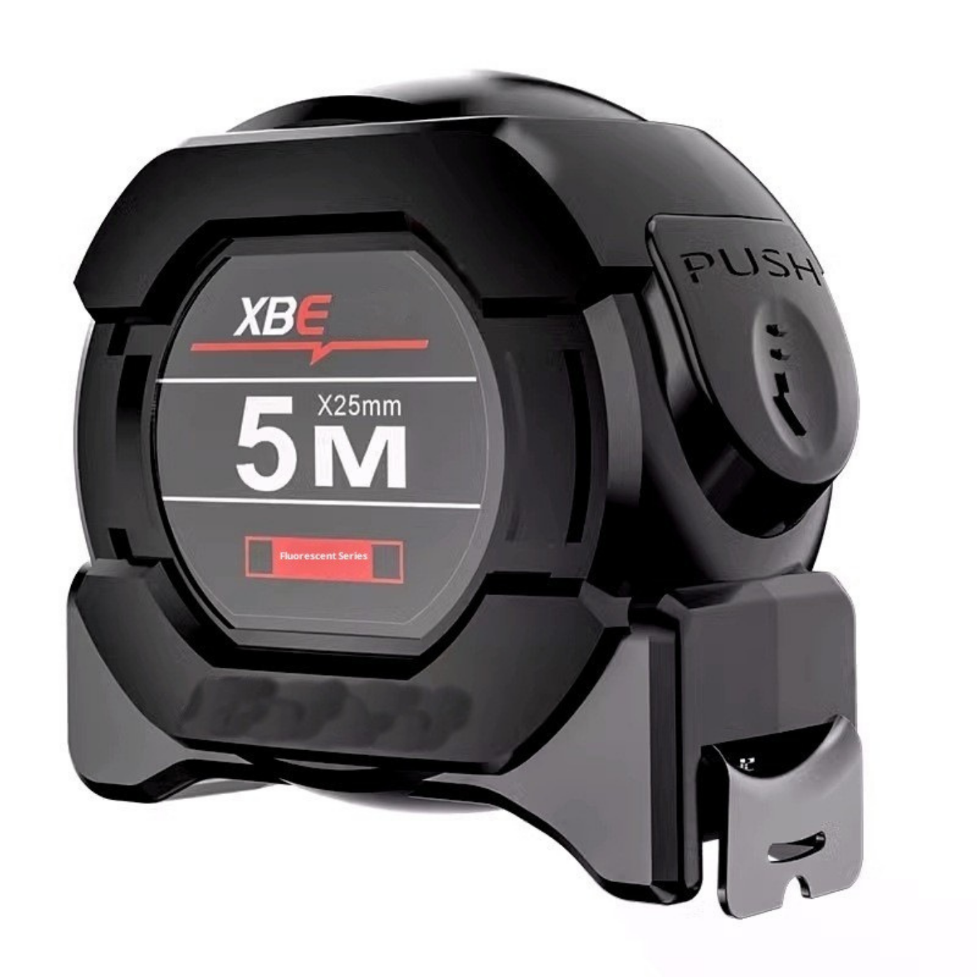 Рулетка измерительная строительная с метрической люминесцентной шкалой с автоматическим замком противоударная 5 м Черный