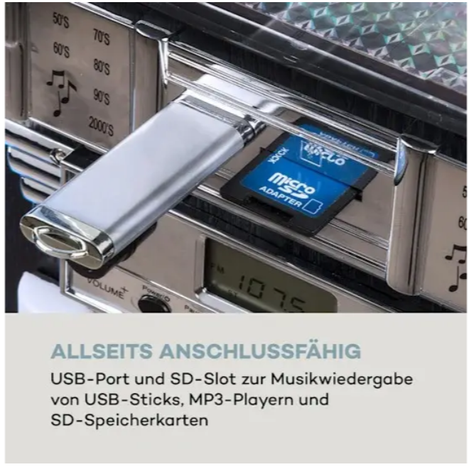 Стереосистема/музичний центр Auna Arizona DAB+/USB/DAB+/FM-радіо із підсвіткою (10038371) - фото 8