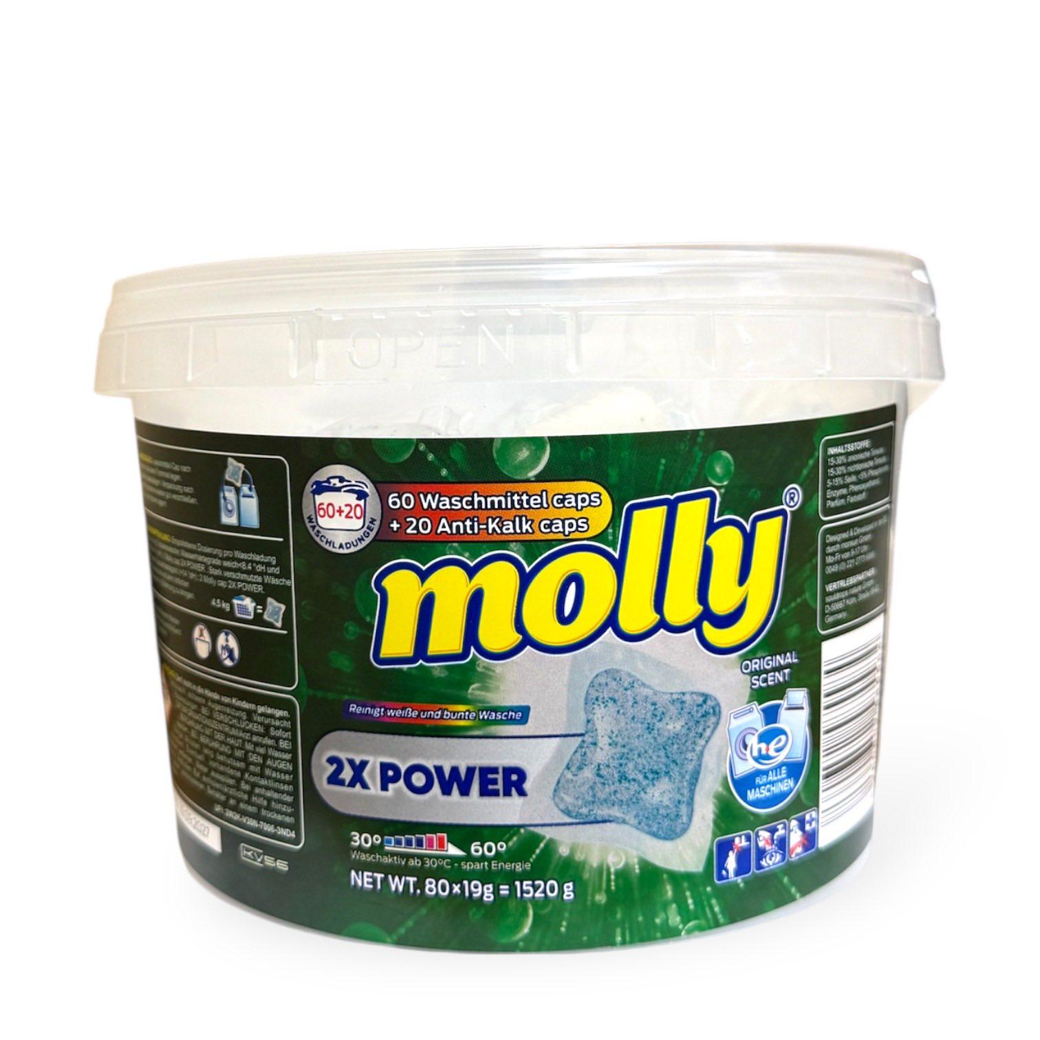 Капсулы для стирки MOLLY 2X POVER однокомпонентные 80 шт. (29688096)