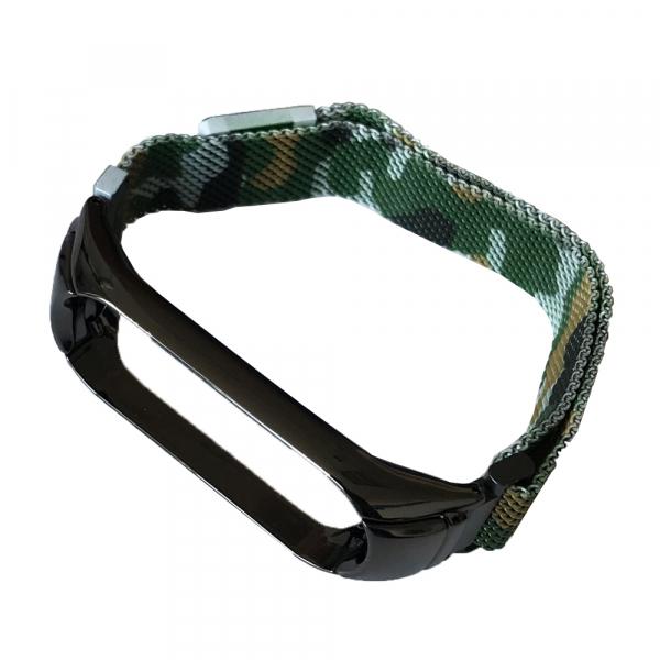 Ремінець для фітнес браслета Xiaomi Mi Band 3 4 Milanese Loop Camouflage Green